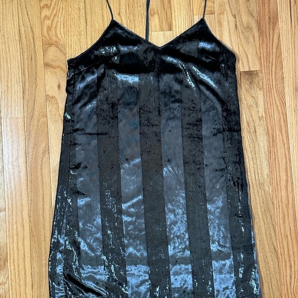 FARROW Dresses & Skirts - FARROW Elegant velvet sparkly striped Mini Dress